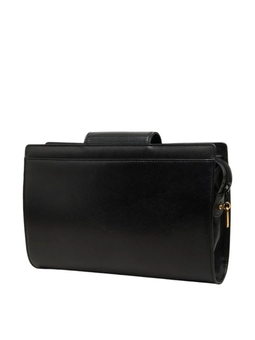 Saint Laurent Clutch Black Gold Leather